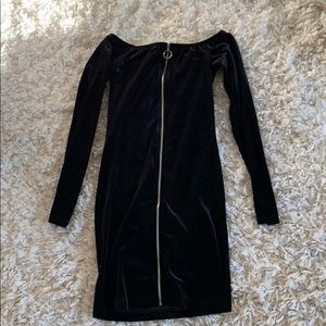 Off the shoulder black dress